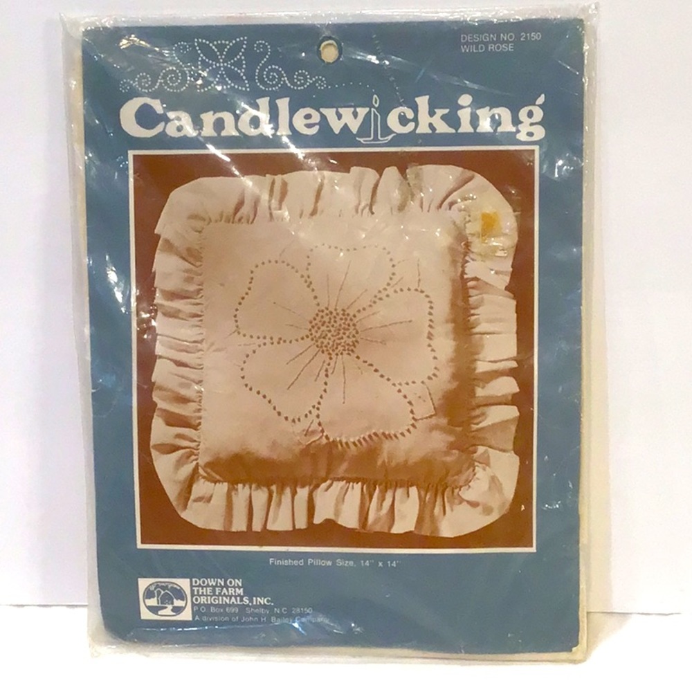 Candlewicking pillow “Wild Rose” embroidery kit NWT